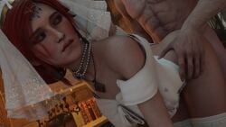 3d ass bride cd_projekt_red female fomos freckles geralt_of_rivia hip_grab light-skinned_female light-skinned_male male mascara necklace penetration pussy red_hair scar sex the_witcher_(series) the_witcher_3:_wild_hunt triss_merigold vaginal_penetration wedding_dress wedding_veil