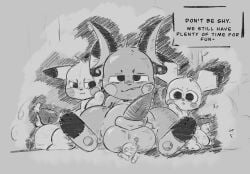 badartist balls bodily_fluids bulge cock_vore cum cum_vore digestion feral forced generation_1_pokemon generation_2_pokemon genital_fluids genitals group hi_res macro male male/male nintendo penile penis pichu pikachu pokemon pokemon_(species) raichu size_difference trio unwilling_prey vore