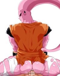 anal anal_sex ass balls boner dragon_ball dragon_ball_z erection gay majin majin_buu male male_only penis pink_body pink_skin ripped_clothing sex super_buu udimushi_(artist)