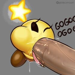 bodily_fluids dibujito fellatio female genitals hi_res male male/female mario_(series) mario_and_luigi_(series) nintendo oral penile plump_labia pussy saliva sex solo starlow tongue waddling_head