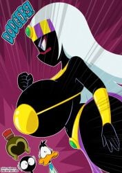 alien alien_boy alien_girl alien_humanoid big_breasts daffy_duck dialogue duck duck_dodgers english_text garabatoz looney_tunes martian martian_(duck_dodgers) marvin_the_martian queen_tyr'ahnee warner_brothers