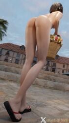 3d athletic athletic_female busty dawdle3d female female_focus female_only final_fantasy final_fantasy_vii final_fantasy_vii_rebirth final_fantasy_vii_remake flower hourglass_figure nude nude_female nudity outdoors outside tagme wide_hips yuffie_kisaragi