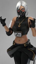 alternate_version_available arms_out blush clothed clothed_female clothing confused confused_look female female_only fortnite fully_clothed fully_clothed_female hush_(fortnite) kitway looking_at_self mask masked masked_female safe_for_work solo solo_female