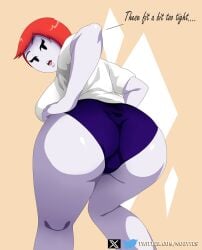 1girls 2d 2d_(artwork) ass ass_focus big_ass camel_toe cameltoe ellie_rose english_text female henry_stickmin_(game) looking_back mob_face nobytes_(artist) panties red_hair solo solo_female text thick_thighs