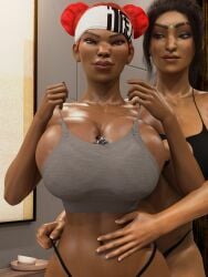 2girls 3d ajay_che apex_legends big_breasts breasts brown-skinned_female brown_body brown_skin bust busty chest curvaceous curvy curvy_figure dark-skinned_female dark_skin digital_media_(artwork) female female_focus hourglass_figure human jessicagts large_breasts legs lifeline_(apex_legends) mature mature_female rampart_(apex_legends) ramya_parekh respawn_entertainment thick thick_legs thick_thighs thighs voluptuous