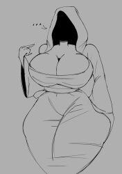 anonymous_female big_breasts big_breasts big_hips big_thighs dasexyghost hidden_face hood original original_character