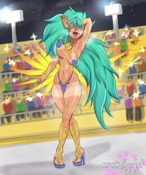 2d blue_eyes brazil brazilian brazilian_female brazilian_folklore brazilian_miku busty carnival dancer erect_nipples female female_focus female_only full_body hatsune_miku high_heels hourglass_figure jhonart777 long_hair nipple_bulge pasties pubes pubic_hair pubic_hair_peek sandals tagme tan tan_body tan_skin tanline thong turquoise_hair twintails vocaloid wide_hips