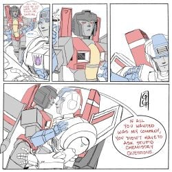 acting_stupid alien chemistry coworkers cuntboy cute decepticon glare intersex jetfire lap_sitting male nuefass robot robot_humanoid science_partner skyfire_(transformers) starscream transformers transformers_g1