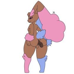 1boy anthro anus ass balls black_eyes blue_feet blue_tail bodily_fluids bunny bunny_ears constipated constipation feces femboy furry genitals girly grabbing_ass grabbing_butt grabbing_own_ass grabbing_own_butt huge_ass huge_butt huge_ears lopunny male pink_eyes pink_feet pink_pupils pokemon pokemon_(species) rabbit scat shit tail tail_up testicles