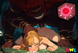absurdly_large_cock ahe_gao ai_generated ass big_penis blonde_hair cum cum_in_pussy cum_inside dark-skinned_male enjoying_rape ganon ganondorf green_eyes grin hand_on_head impregnation loving_it naked outdoors ovum pinned_down pinned_to_floor pointy_ears princess princess_zelda pushing_down rape raped_royalty rolling_eyes rwl sex sex_from_behind sperm sperm_meets_ovum spoils_of_victory the_legend_of_zelda victorious_villain video_games villain villain_dom