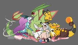 after_sex ampharos anus ass blush caprine closed_eyes cute dragon drooling female feral flaaffy flygon fur girafarig green_eyes group group_sex hair half-closed_eyes happy interspecies kissing legendary_pokemon licking long_hair looking_back lying mammal nintendo nude on_back open_mouth orgy pillow plain_background plump_labia pokemon pokemon_(species) pussy pussy_juice red_eyes saliva scalie sex shaymin shaymin_(sky_form) sheep smile spread_legs spreading suicune tail_mouth tongue tongue_out video_games whimsydreams white_fur wings yuri