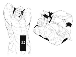 abs anaconda anthro biceps canine fur hat husky jerome kokuhane male male_only mammal muscles pecs troy_(kokuhane)