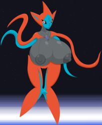 anthro breasts deoxys female huge_breasts humanoid large_breasts looking_at_viewer metachoke nintendo nipples pokemon pokemon_(species) pokemorph pussy solo