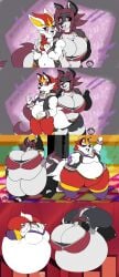 bbw big_ass big_breasts breasts bubble_buttbig_breasts cinderace cleavage female furry hellhound huge_ass huge_breasts hyper_belly inflation mad_n_evil overweight pokemon pokemon_(species) tagme thick_thighs transformation weight_gain wide_hips