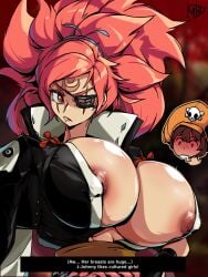 baiken big_breasts blush english_text guilty_gear madd_horner may_(guilty_gear) nipples red_hair scar tagme