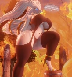 3d_(artwork) anthro biped breasts clothed clothing dialogue digital_media_(artwork) female generation_5_pokemon hi_res legendary_pokemon legwear nintendo open_mouth panties pokemon pokemon_(species) pupils reshiram speech_bubble text thick_thighs thigh_highs underwear xlkev