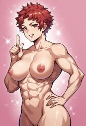 ai_generated fire_emblem fire_emblem_awakening fit_female muscular naked red_eyes red_hair short_hair sully_(fire_emblem) tagme