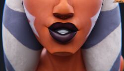 1girls 3d ahsoka_tano alien_girl buckteeth close-up female female_only lipstick mouse smile smitty34 solo star_wars star_wars:_the_clone_wars togruta