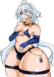 big_thighs blush enormous_thighs furina_(genshin_impact) genshin_impact giant_thighs gigantic_thighs huge_thighs hyper_thighs large_thighs massive_thighs solo_futa thick_thighs thighs white_background wide_thighs yamikuror