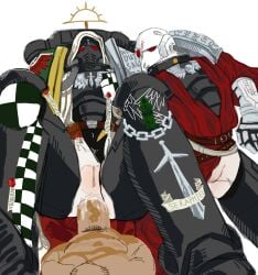 2cuntboys adeptus_astartes anal_sex armour cum_in_pussy cuntboy cuntboy_focus cuntboy_penetrated dark_angels deathwatch functionally_nude imperium_of_man intersex male/cuntboy masked paldrons potatostuff purity_seal space_marines warhammer_40k