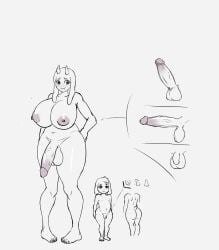 1boy 1futa age_difference anthro asriel_dreemurr big_breasts big_penis blush breasts dickgirl dickgirl/male erect_penis erection futadom futanari goat huge_breasts humanoid incest intersex intersex/male male malesub penis penis_size_difference size_difference thick_thighs toriel undertale white_fur wide_hips young