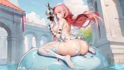 aeons_echo big_ass boobs female nutaku pink_hair screencap screenshot slime spica_(aeons_echo) sword tagme video video_game