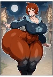 1girls ai_generated arezu_(pokemon) ass ass_focus bangs big_ass big_breasts blarghsh bottom_heavy breasts bubble_butt clothing dat_ass dumptruck_ass enormous_ass fat_ass female female_only gigantic_ass gigantic_thighs huge_ass huge_breasts hyper hyper_ass hyper_thighs massive_ass night nintendo outdoors pawg pokemon pokemon_legends:_arceus red_hair red_pants red_yoga_pants round_ass short_hair skull_crushing_thighs solo solo_female tagme thick thick_ass thick_thighs thighs voluptuous voluptuous_female wide_hips