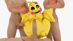 1girls 3boys 3boys1girl 3d animatronic completely_nude five_nights_at_freddy's five_nights_at_freddy's_2 fnaf forced gangbang imminent_sex questionable_consent reversemilkman robot robot_girl sex_slave sex_toy slave straight toy_chica toy_chica_(fnaf) yellow_body