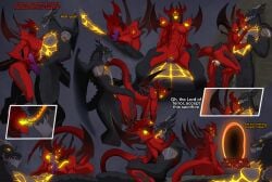 black_body blizzard_entertainment crossover deathwing deathwing_(world_of_warcraft) demon demon_girl diablo diablo_(character) diablo_3 dragon dragon_boy glowing_eyes glowing_genitalia humor red_body spacemaxmarine world_of_warcraft