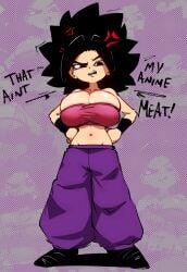 1girls caulifla dragon_ball full_body fully_clothed huge_breasts jellot suxowell tagme