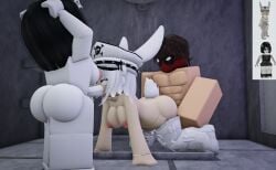 1boy 1futa 1girls 3d artist_request artist_self-insert big_ass big_breasts big_penis blowjob boots bunny_ears bunny_girl chibi chibi_doll_(avatar) doggy_style futa_on_female futanari ninjashyper2 reference_image roblox roblox_avatar robloxian self_upload shower shower_room shower_sex showering sucking sucking_off sucking_penis threesome