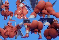 3d all_fours anklet anus ass balls bent_over big_butt blender_(artwork) bracelet camseven capcom crouching cutaway demon demon's_crest digital_media_(artwork) empty_eyes firebrand gargoyle gargoyle's_quest genitals ghosts_'n_goblins hand_on_butt hi_res huge_butt humanoid_genitalia humanoid_penis humanoid_pointy_ears jewelry kneeling male male_only marvel_vs._capcom_infinite membrane_(anatomy) membranous_wings multiple_images muscular nude patreon penis presenting presenting_hindquarters red_arremer red_body simple_background sitting solo wings