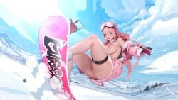 aeons_echo boobs female nutaku pink_hair snow snowboard spica_(aeons_echo) tagme video