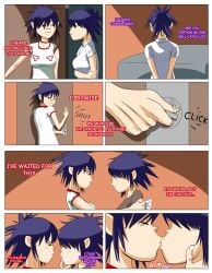2girls asian asian_female bedroom cockstar_studios comic cyborg_noodle female gorillaz kissing locked_door noodle_(gorillaz) selfcest yuri