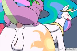 2015 age_difference alicorn anal anal_sex animated anus ass blinking blush caluriri closed_eyes cum cum_in_ass cum_inside cutie_mark dragon duo equine female feral friendship_is_magic hair horn long_hair male mammal multicolored_hair my_little_pony open_mouth penetration penis princess_celestia_(mlp) pussy semi_incest sex size_difference small_dom_big_sub smaller_male spike_(mlp) straight wings