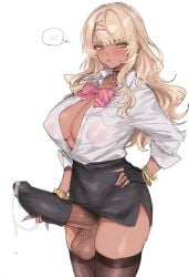 1futa breasts ejaculation erection futanari gyaru hand_on_penis huge_cock karchew masturbation solo