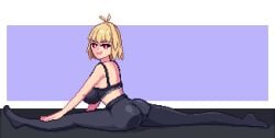 ahoge arcueid_brunestud ass big_ass big_breasts blonde_hair breasts color female full_body huge_ass huge_breasts legs looking_at_viewer melty_blood pixel_art raptorbr_ raptorbr_(artist) red_eyes resting stretching tank_top thick_thighs tsukihime type-moon vampire vampire_girl wide_hips yoga yoga_pants yoga_pose