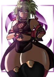 big_thighs genshin_impact gigantic_thighs green_hair huge_thighs kuki_shinobu large_thighs massive_thighs purple_hair thick_thighs thighs wide_thighs yamikuror