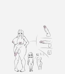 1boy 1futa age_difference anthro asriel_dreemurr big_breasts big_penis blush breasts dickgirl dickgirl/male erect_penis erection futadom futanari goat huge_breasts humanoid incest intersex intersex/male male malesub penis penis_size_difference size_difference thick_thighs toriel undertale white_fur wide_hips young