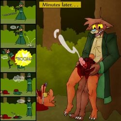 1:1 1ambiguous 1boy 3_toes 4_fingers 6_panel_comic ambiguous_penetration animal_genitalia animal_penis anthro armor battle bear bear_tail big_penis bisected blood blood_in_mouth blood_on_face blood_on_ground blood_on_hand blood_on_leg blood_on_penis blood_splatter blude550 blue_nose blush bodily_fluids bone bottomless brown_body brown_fur caption_box claws clothed clothing coat coat_only comic corpse cum cumshot death detailed_background duo ears_down ejaculation english_description english_text entrails erection erection_under_clothing explosion explosives feet female female_death fingers floating_hair forced forest forest_background forest_sex fur furry genital_fluids genitals gore grass grenade gun headgear helmet hi_res holding_hips leaning_on_object long_penis machine_gun male male/female mammal military_uniform mostly_nude_anthro multicolored_body multicolored_fur nature nature_background necrophilia nosebleed onomatopoeia orange_body orange_fur organs orgasm outdoors outside_sex partially_clothed pecs penetration penis pivoted_ears plant ranged_weapon sex shaded sharp_teeth shrub simple_background simple_coloring snuff sound_effects spanish_text speech_bubble stick_figure surprise tan_body tan_fur tears tediz teeth text toes tongue tongue_out topwear topwear_only tree two_tone_body two_tone_fur uncensored uniform ursine_penis weapon what_the_fuck yellow_eyes yellow_sclera