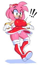 1girls 2024 amy_rose clothing dredz panties pixel_art sega solo solo_female solo_focus sonic_(series) sonic_the_hedgehog_(series) white_background