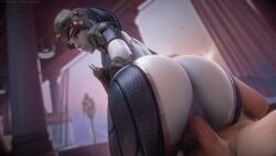 3d animated big_butt blue_skin cowgirl_position fpsblyck gif light-skinned_male male/female overwatch riding side_saddle_position vaginal_penetration widowmaker