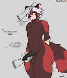 2025 5_fingers ailurid anthro artist_name ass balls big_butt black_nose black_penis black_text bodily_fluids brown_body brown_fur brown_text cheek_tuft clothing cowlick dated dialogue disembodied_hand dripping english_text erection facial_tuft femboy fingers fluffy fluffy_tail fur genital_fluids genitals grey_background group hair hand_on_head hand_on_penis hands_behind_back headpat hi_res humanoid_genitalia humanoid_penis leaking_precum looking_away male male/male mammal multicolored_body multicolored_fur navel navel_piercing nervous nude nude_anthro nude_male one_eye_closed patreon patreon_logo penis petting piercing precum precum_drip red_body red_fur red_panda red_text remilust shirt simple_background standing tail tan_body tan_fur text thick_thighs topwear tuft undressing undressing_self white_hair yellow_eyes