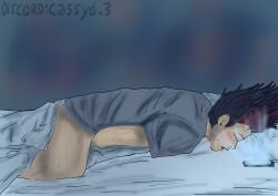 1male barou_shouei bed bed_sheet bedroom blue_lock blush brown_hair cassyd closed_eyes commission commissioner_name commissioner_upload commissions_open in_bed male male_only masturbating masturbation only_male penis red_dye request requested shouei_barou smartphone solo solo_focus solo_male stroking_cock stroking_penis sweat watermark