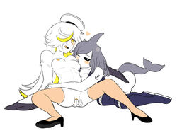 2girls dolphi fingering funamusea memoca multiple_girls nipple_sucking nsfyosu wadanohara_and_the_great_blue_sea yuri