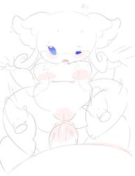 anal audino blush breasts chubby duo faceless_male female grabbing_sheets hoshime male mega_audino mega_evolution mob_face nintendo nipples one_eye_closed open_mouth penis pokemon pussy spread_legs spreading video_games