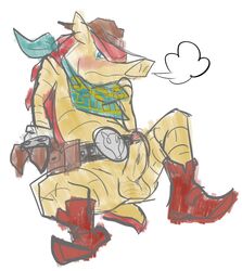 1boy annoyed anthro armadillo balls bandana belt blush boots colored dillon dillon's_rolling_western erection hat looking_at_viewer male male_only mammal monkeysuit penis reclining sketch solo spread_legs spreading