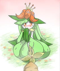 24651 anus blush censored cum disembodied_penis duo eyelashes female flora_fauna flower lilligant looking_at_viewer male nintendo orange_eyes penis plant pokemon solo_focus video_games