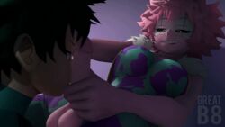 1boy 1futa 1girls 3d 3d_animation animated balls ballsack biting_tongue blinking blowjob boku_no_hero_academia breasts curvy_figure deku fellatio female feminine futa_domination futa_on_male futanari gay? greatb8 greatm8 grinning happy holding_penis horny_futa izuku_midoriya kneeling looking_at_another looking_at_penis looking_up low_resolution lowres male mina_ashido my_hero_academia on_knees parody penis penis_touching_face pink_hair pink_penis pink_skin rubbing_penis_on_ass slapping_with_penis standing staring_at_penis straight? suit superhero_costume