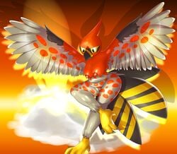 2014 anthro anthrofied areola avian beak big_breasts bird breasts chubby elpatrixf feathers female hi_res nintendo nipples nude pokemon pokemon_(species) pussy solo talonflame video_games wings